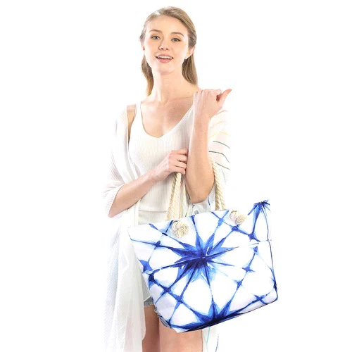Stylish Blue Tie-Dye Tote Bag