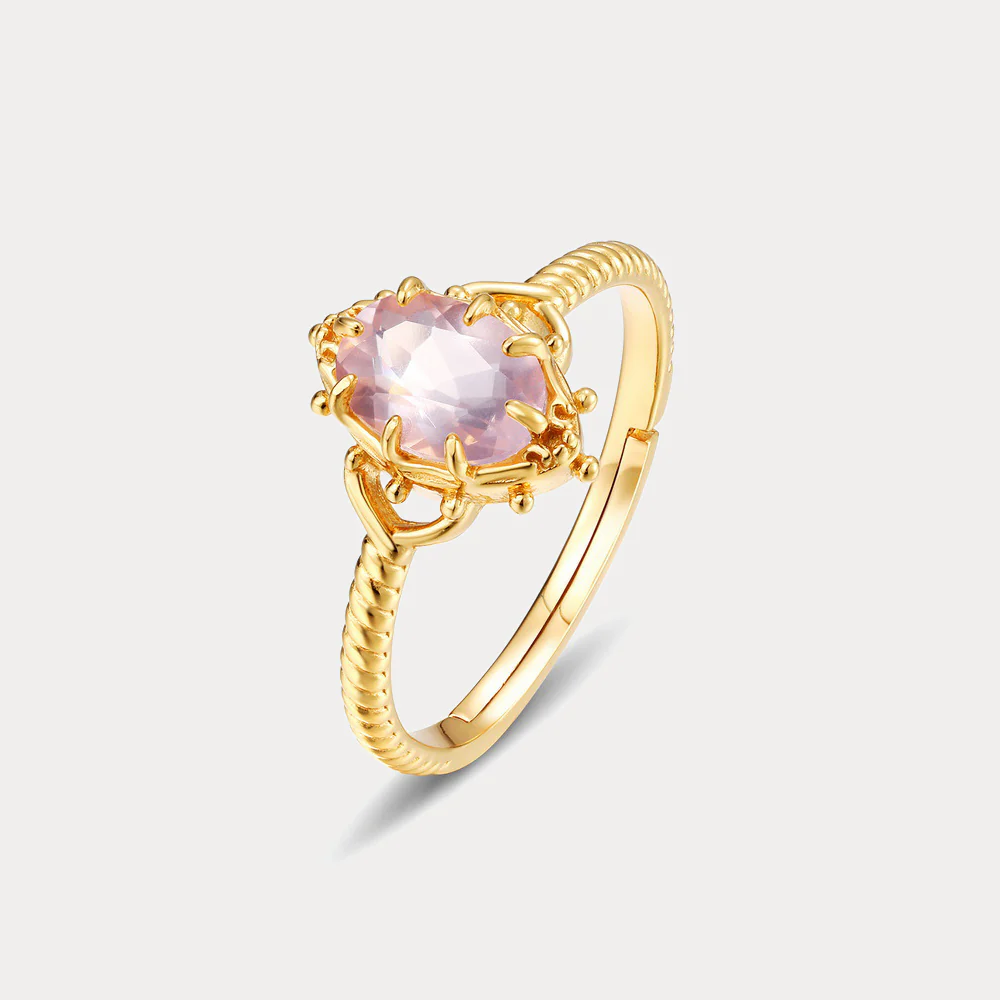 Elegant Rose Quartz Ring